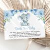 Baby Elephant Baby Shower Invitation Suite, Boy Baby Shower, Printable File, Edit Yourself, SH08
