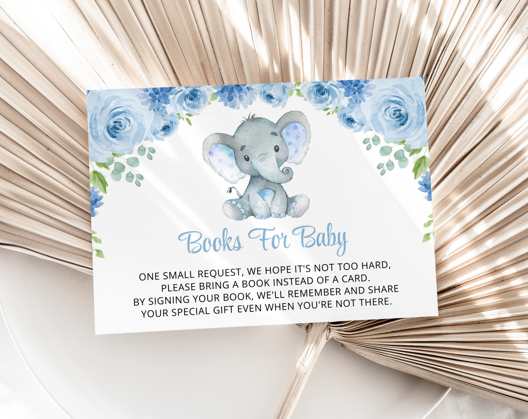 Baby Elephant Baby Shower Invitation Suite, Boy Baby Shower, Printable File, Edit Yourself, SH08