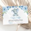 Baby Elephant Baby Shower Invitation Suite, Boy Baby Shower, Printable File, Edit Yourself, SH08