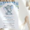 Baby Elephant Baby Shower Invitation, Boy Baby Shower, Printable File, Edit Yourself, SH08
