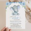 Baby Elephant Baby Shower Invitation, Boy Baby Shower, Printable File, Edit Yourself, SH08