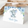 Baby Elephant Thank You Card, Boy Baby Shower, Printable File, Edit Yourself, SH08