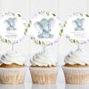 Cute Elephant Cupcake Toppers, Baby Shower Decoration, Girl Baby Shower, Printable File, Edit Yourself, SH18