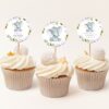 Cute Elephant Cupcake Toppers, Baby Shower Decoration, Girl Baby Shower, Printable File, Edit Yourself, SH18