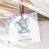 Cute Elephant Favor Tags, Gift Tags, Party Tags, Girl Baby Shower, Printable File, Edit Yourself, SH18
