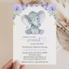 Cute Elephant Baby Shower Invitation, Girl Baby Shower, Printable File, Edit Yourself, SH18