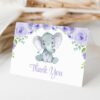 Cute Elephant Thank You Card, Girl Baby Shower, Printable File, Edit Yourself, SH18 Cute Elephant Thank You Card, Girl Baby Shower, Printable File, Edit Yourself, SH18