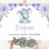 Cute Elephant Welcome Sign, Baby Shower Sign, Girl Baby Shower, Printable File, Edit Yourself, SH18