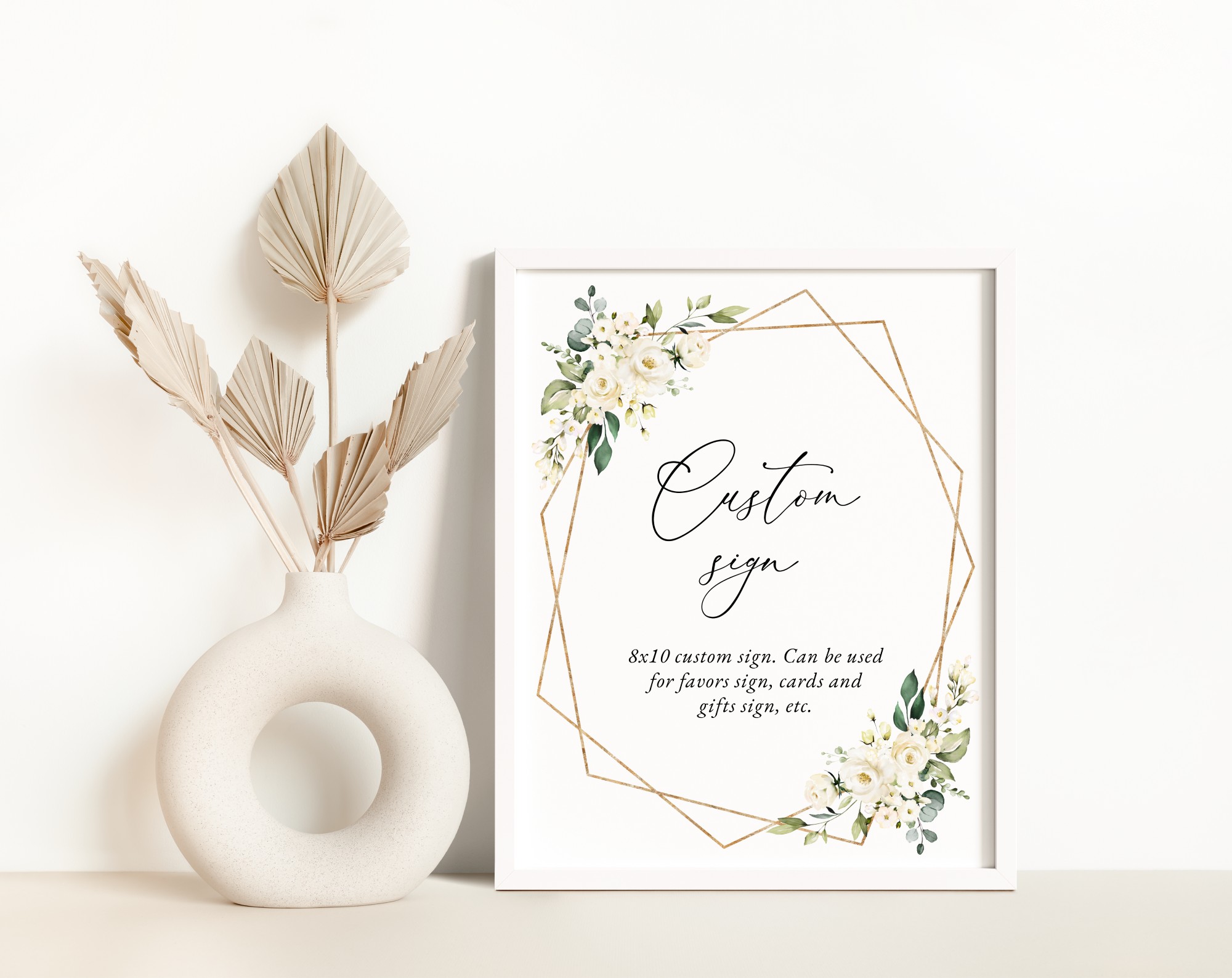 White Flowers Custom Sign, Wedding Sign, Printable File, Edit Yourself, SH33 White Flowers Custom Sign, Wedding Sign, Printable File, Edit Yourself, SH33