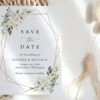 White Flowers Save the Date, Wedding Stationery, Printable File, Edit Yourself, SH33 White Flowers Save the Date, Wedding Stationery, Printable File, Edit Yourself, SH33