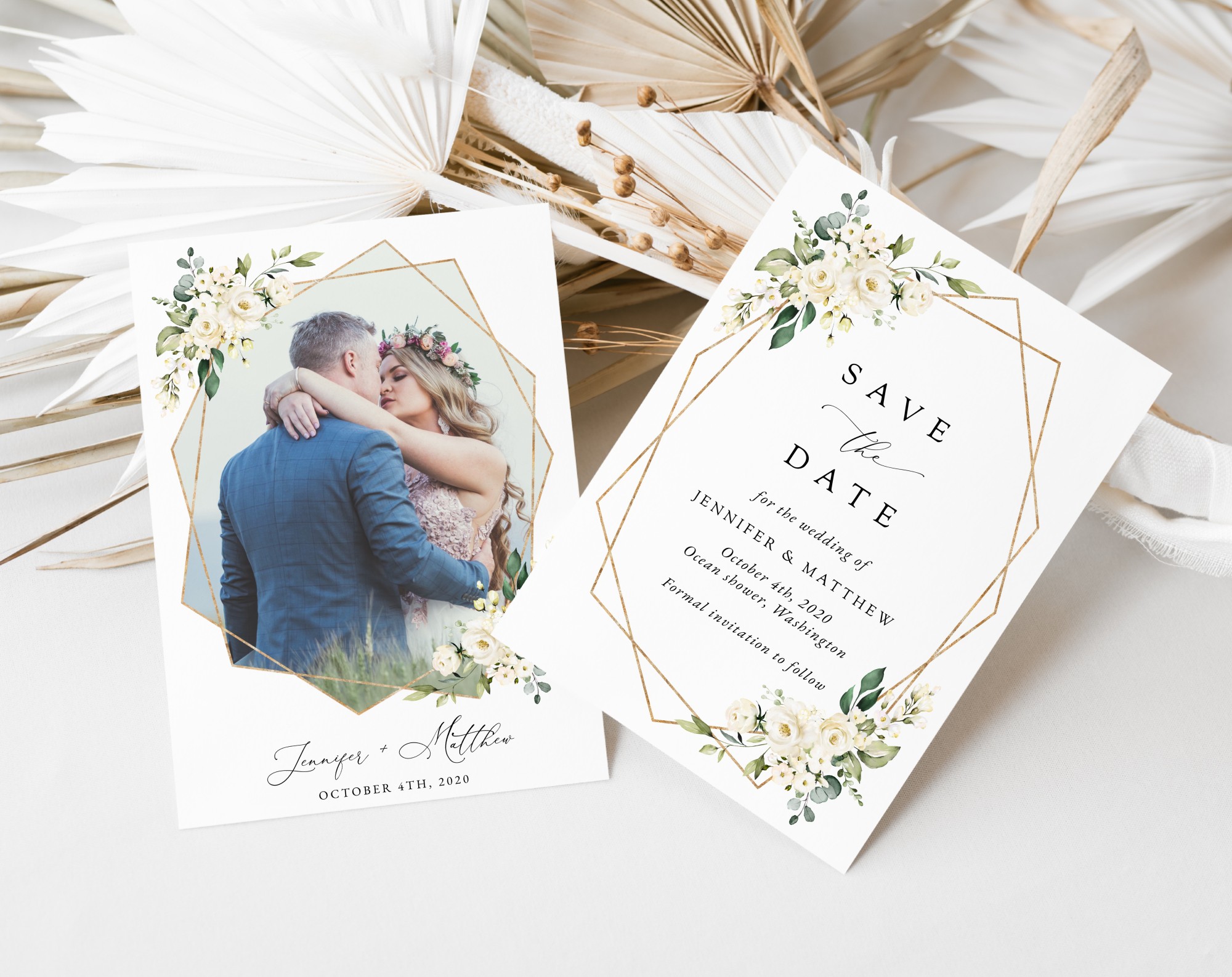 White Flowers Save the Date, Wedding Stationery, Printable File, Edit Yourself, SH33 White Flowers Save the Date, Wedding Stationery, Printable File, Edit Yourself, SH33