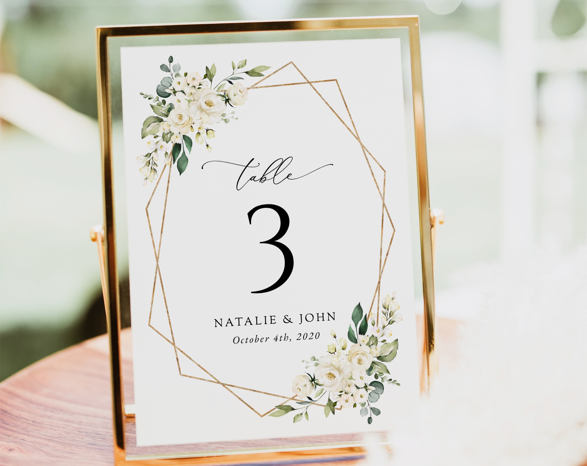 White Flowers Table Number Sign, Wedding Sign, Printable File, Edit Yourself, SH33 White Flowers Table Number Sign, Wedding Sign, Printable File, Edit Yourself, SH33
