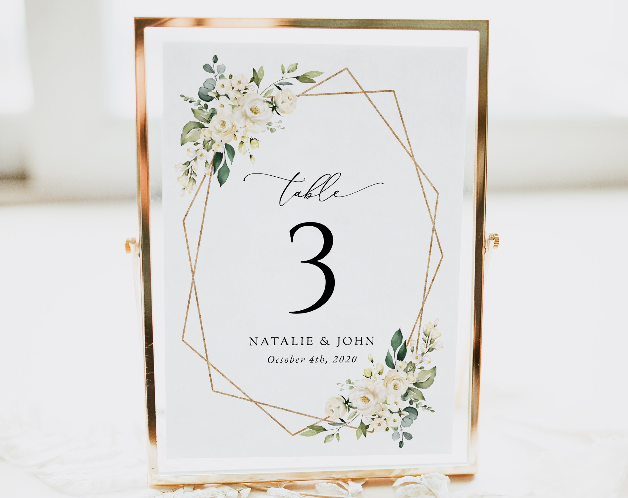 White Flowers Table Number Sign, Wedding Sign, Printable File, Edit Yourself, SH33 White Flowers Table Number Sign, Wedding Sign, Printable File, Edit Yourself, SH33