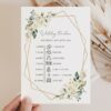 White Flowers Wedding Timeline, Wedding Stationery, Printable File, Edit Yourself, SH33 White Flowers Wedding Timeline, Wedding Stationery, Printable File, Edit Yourself, SH33
