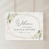 White Flowers Welcome Sign, Wedding Sign, Printable File, Edit Yourself, SH33