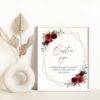 Burgundy Red Flowers Custom Sign, Wedding Sign, Printable File, Edit Yourself, SH34