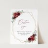 Burgundy Red Flowers Custom Sign, Wedding Sign, Printable File, Edit Yourself, SH34