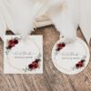 Burgundy Red Flowers Favor Tags, Gift Tags, Party Tags, Wedding, Printable File, Edit Yourself, SH34