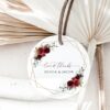 Burgundy Red Flowers Favor Tags, Gift Tags, Party Tags, Wedding, Printable File, Edit Yourself, SH34