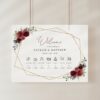 Burgundy Red Flowers Order of Events Sign, Welcome Sign, Printable File, Edit Yourself, SH34 Burgundy Red Flowers Order of Events Sign, Welcome Sign, Printable File, Edit Yourself, SH34