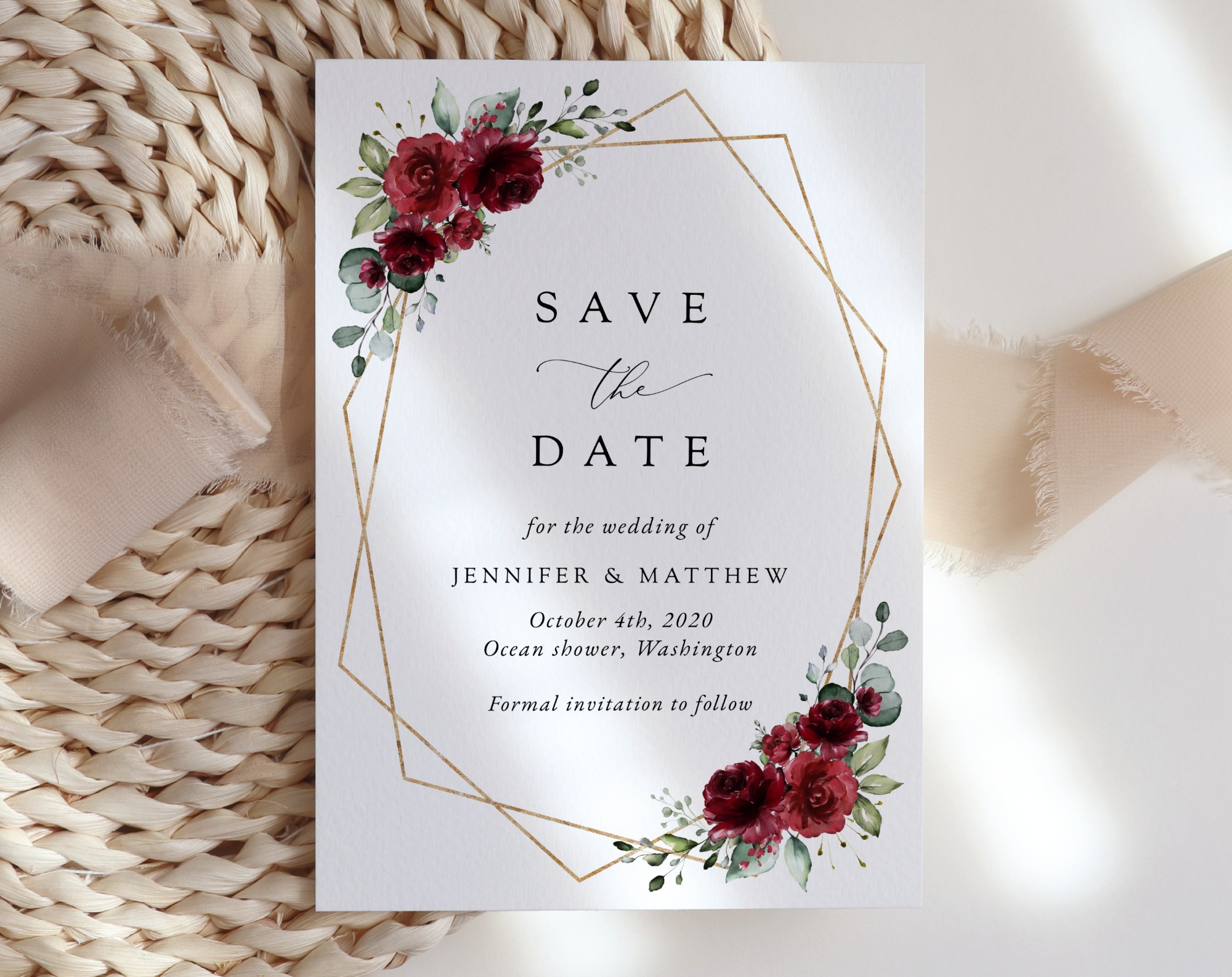Burgundy Red Flowers Save the Date, Wedding Stationery, Printable File, Edit Yourself, SH34 Burgundy Red Flowers Save the Date, Wedding Stationery, Printable File, Edit Yourself, SH34