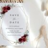 Burgundy Red Flowers Save the Date, Wedding Stationery, Printable File, Edit Yourself, SH34 Burgundy Red Flowers Save the Date, Wedding Stationery, Printable File, Edit Yourself, SH34