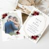 Burgundy Red Flowers Save the Date, Wedding Stationery, Printable File, Edit Yourself, SH34 Burgundy Red Flowers Save the Date, Wedding Stationery, Printable File, Edit Yourself, SH34
