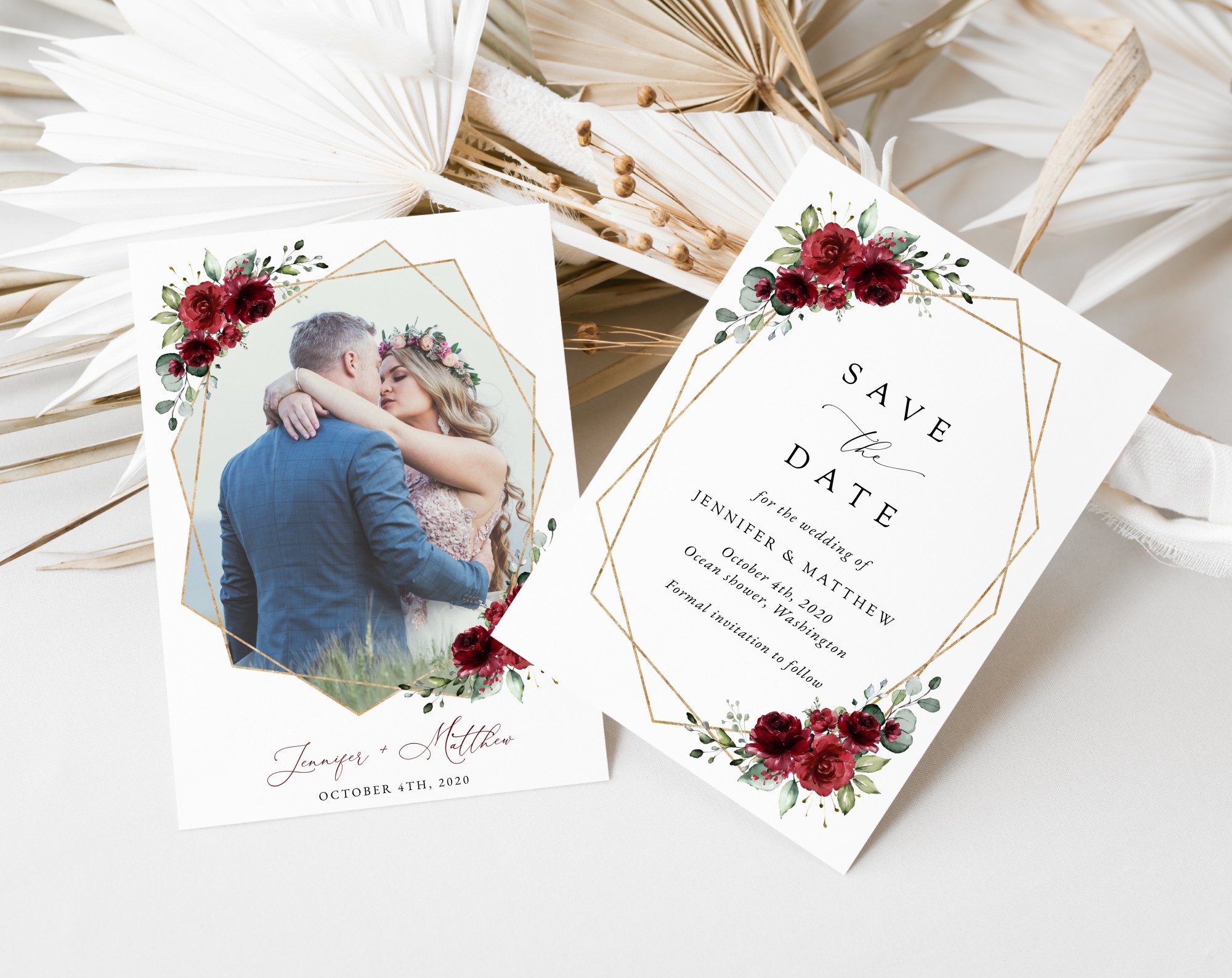 Burgundy Red Flowers Save the Date, Wedding Stationery, Printable File, Edit Yourself, SH34 Burgundy Red Flowers Save the Date, Wedding Stationery, Printable File, Edit Yourself, SH34