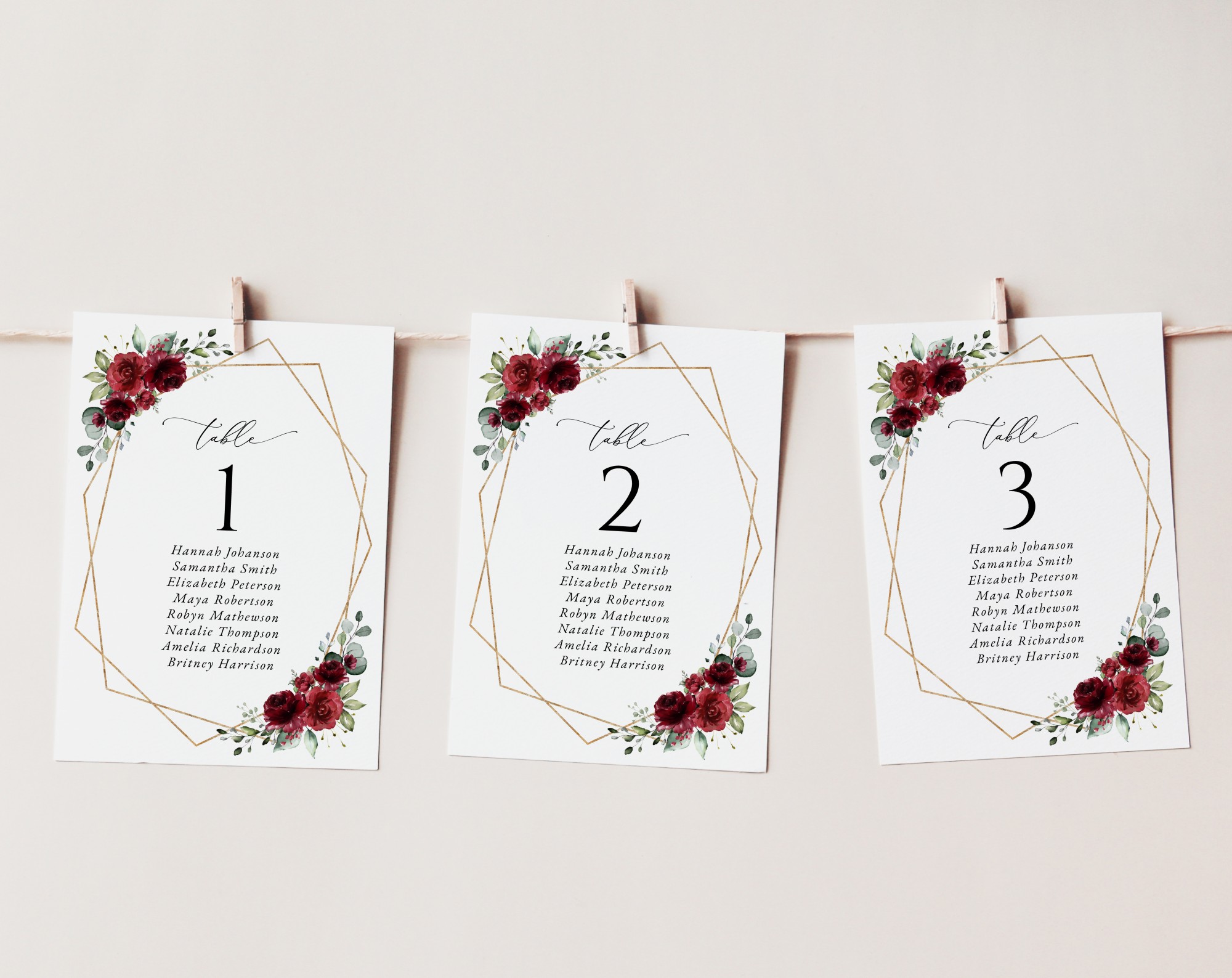 Burgundy Red Flowers Seating Cards, Wedding Stationery, Printable File, Edit Yourself, SH34 Burgundy Red Flowers Seating Cards, Wedding Stationery, Printable File, Edit Yourself, SH34