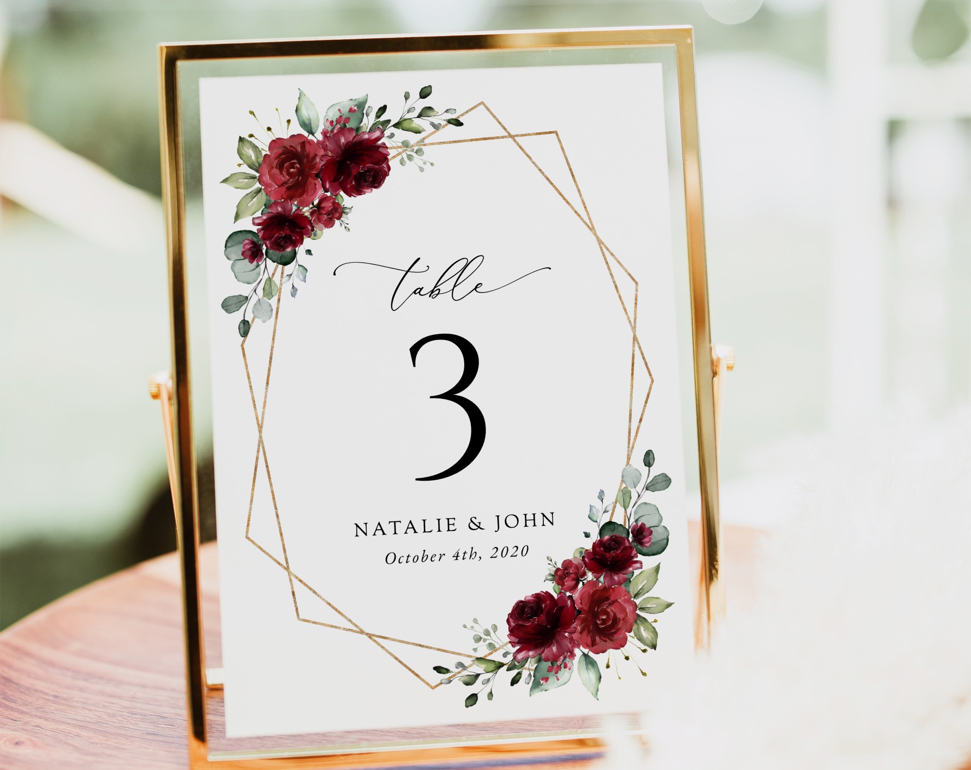 Burgundy Red Flowers Table Number Sign, Wedding Sign, Printable File, Edit Yourself, SH34 Burgundy Red Flowers Table Number Sign, Wedding Sign, Printable File, Edit Yourself, SH34