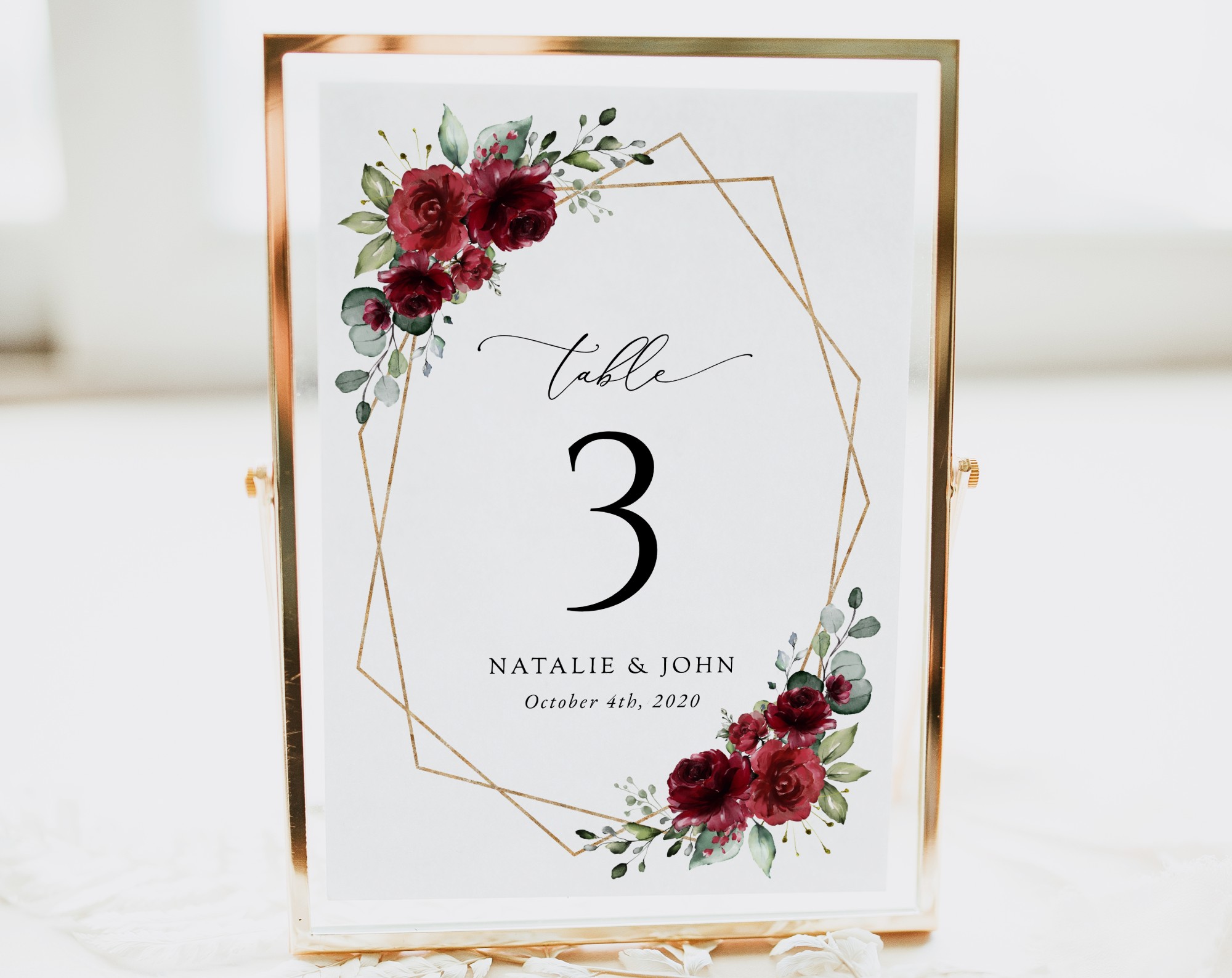 Burgundy Red Flowers Table Number Sign, Wedding Sign, Printable File, Edit Yourself, SH34 Burgundy Red Flowers Table Number Sign, Wedding Sign, Printable File, Edit Yourself, SH34