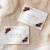 Burgundy Red Flowers Thank You Card, Wedding Stationery, Printable File, Edit Yourself, SH34 Burgundy Red Flowers Thank You Card, Wedding Stationery, Printable File, Edit Yourself, SH34