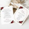 Burgundy Red Flowers Wedding Program, Wedding Stationery, Printable File, Edit Yourself, SH34 Burgundy Red Flowers Wedding Program, Wedding Stationery, Printable File, Edit Yourself, SH34