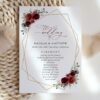 Burgundy Red Flowers Wedding Program, Wedding Stationery, Printable File, Edit Yourself, SH34 Burgundy Red Flowers Wedding Program, Wedding Stationery, Printable File, Edit Yourself, SH34