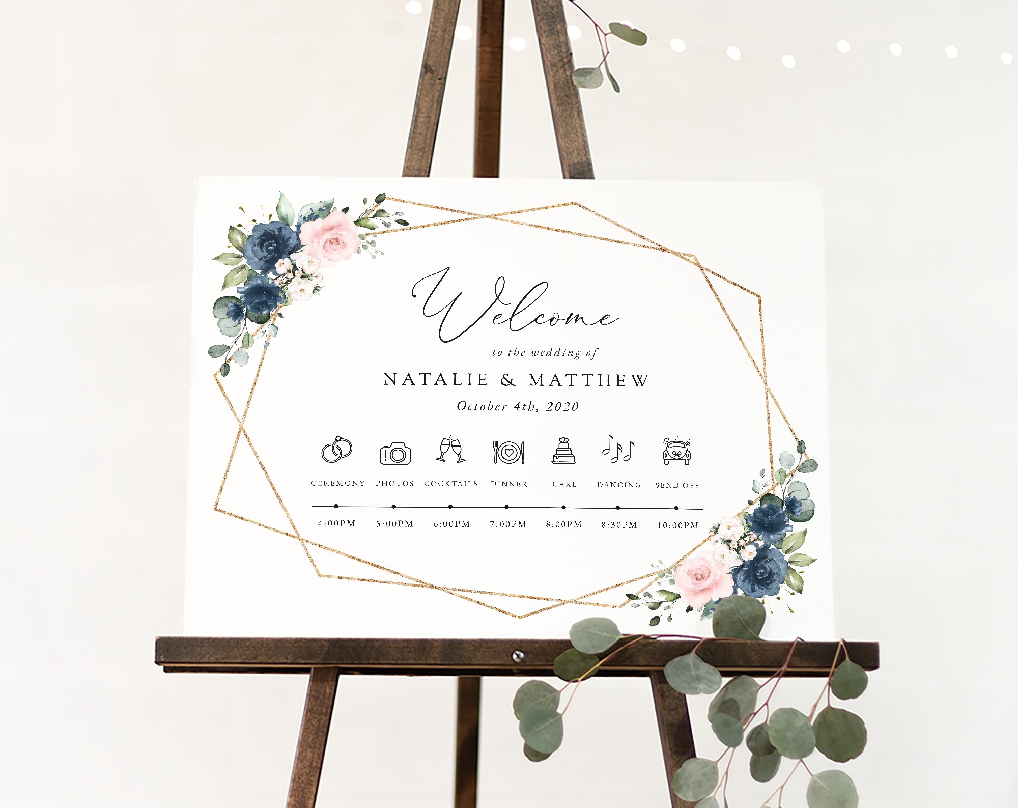 Navy and Pink Flowers Order of Events Sign, Welcome Sign, Printable File, Edit Yourself, SH35 Navy and Pink Flowers Order of Events Sign, Welcome Sign, Printable File, Edit Yourself, SH35