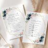 Navy and Pink Flowers Wedding Timeline, Wedding Stationery, Printable File, Edit Yourself, SH35