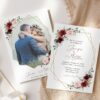 Burgundy and Pink Flowers Wedding Invitation Suite, Wedding Stationery, Printable File, Edit Yourself, SH36 Burgundy and Pink Flowers Wedding Invitation Suite, Wedding Stationery, Printable File, Edit Yourself, SH36