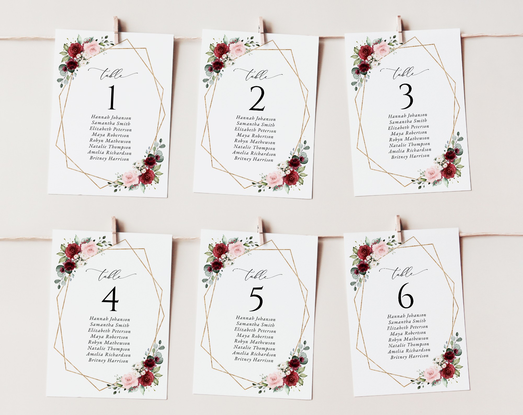 Burgundy and Pink Flowers Seating Cards, Wedding Stationery, Printable File, Edit Yourself, SH36 Burgundy and Pink Flowers Seating Cards, Wedding Stationery, Printable File, Edit Yourself, SH36