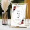 Burgundy and Pink Flowers Table Number Sign, Wedding Sign, Printable File, Edit Yourself, SH36 Burgundy and Pink Flowers Table Number Sign, Wedding Sign, Printable File, Edit Yourself, SH36