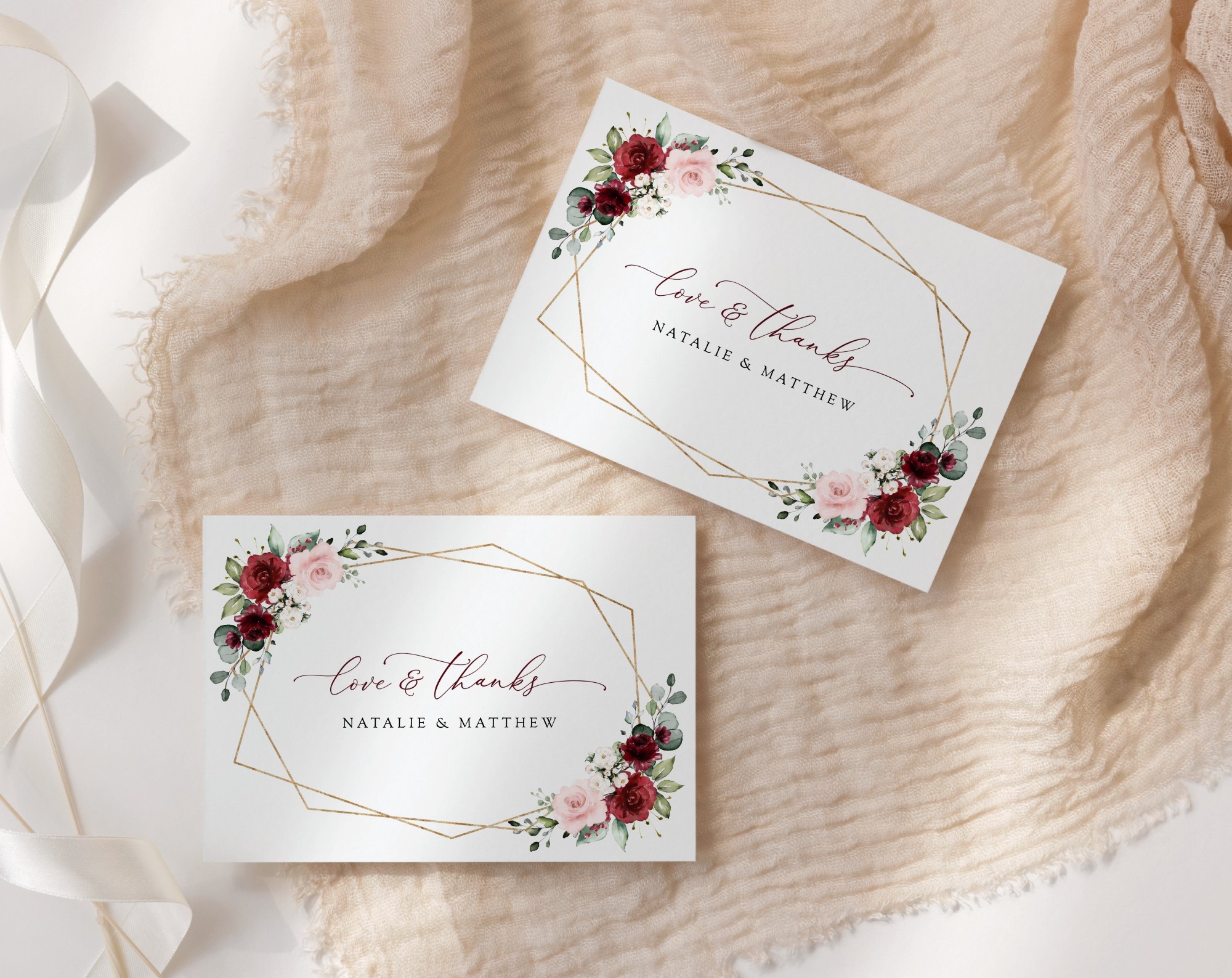 Burgundy and Pink Flowers Thank You Card, Wedding Stationery, Printable File, Edit Yourself, SH36 Burgundy and Pink Flowers Thank You Card, Wedding Stationery, Printable File, Edit Yourself, SH36