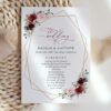 Burgundy and Pink Flowers Wedding Program, Wedding Stationery, Printable File, Edit Yourself, SH36 Burgundy and Pink Flowers Wedding Program, Wedding Stationery, Printable File, Edit Yourself, SH36