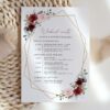 Burgundy and Pink Flowers Wedding Timeline, Wedding Stationery, Printable File, Edit Yourself, SH36 Burgundy and Pink Flowers Wedding Timeline, Wedding Stationery, Printable File, Edit Yourself, SH36