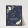 Navy and White Flowers Custom Sign, Wedding Sign, Printable File, Edit Yourself, SH41