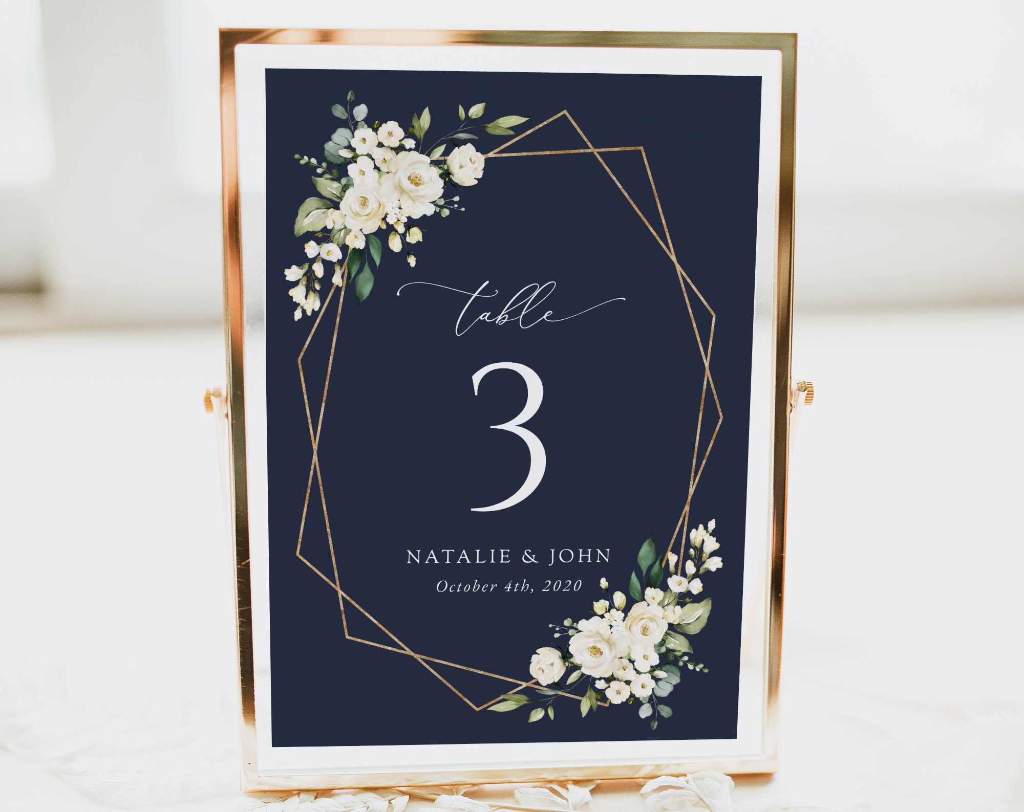 Navy and White Flowers Table Number Sign, Wedding Sign, Printable File, Edit Yourself, SH41 Navy and White Flowers Table Number Sign, Wedding Sign, Printable File, Edit Yourself, SH41