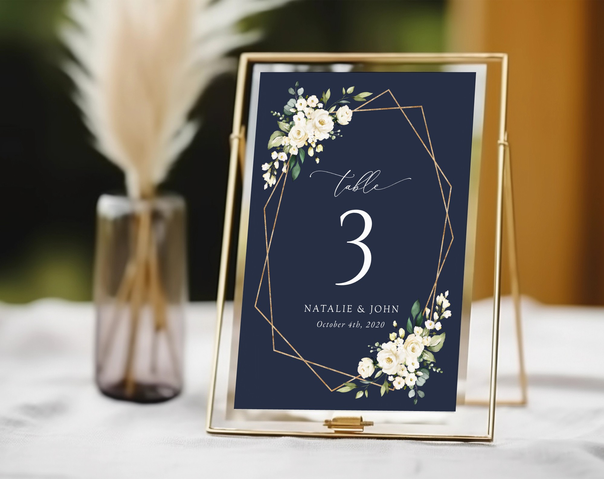 Navy and White Flowers Table Number Sign, Wedding Sign, Printable File, Edit Yourself, SH41 Navy and White Flowers Table Number Sign, Wedding Sign, Printable File, Edit Yourself, SH41