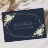 Navy and White Flowers Thank You Card, Wedding Stationery, Printable File, Edit Yourself, SH41 Navy and White Flowers Thank You Card, Wedding Stationery, Printable File, Edit Yourself, SH41