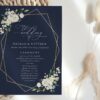 Navy and White Flowers Wedding Program, Wedding Stationery, Printable File, Edit Yourself, SH41 Navy and White Flowers Wedding Program, Wedding Stationery, Printable File, Edit Yourself, SH41