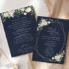 Navy and White Flowers Wedding Program, Wedding Stationery, Printable File, Edit Yourself, SH41 Navy and White Flowers Wedding Program, Wedding Stationery, Printable File, Edit Yourself, SH41