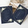 Navy and White Flowers Wedding Timeline, Wedding Stationery, Printable File, Edit Yourself, SH41 Navy and White Flowers Wedding Timeline, Wedding Stationery, Printable File, Edit Yourself, SH41