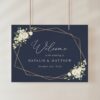 Navy and White Flowers Welcome Sign, Wedding Sign, Printable File, Edit Yourself, SH41 Navy and White Flowers Welcome Sign, Wedding Sign, Printable File, Edit Yourself, SH41